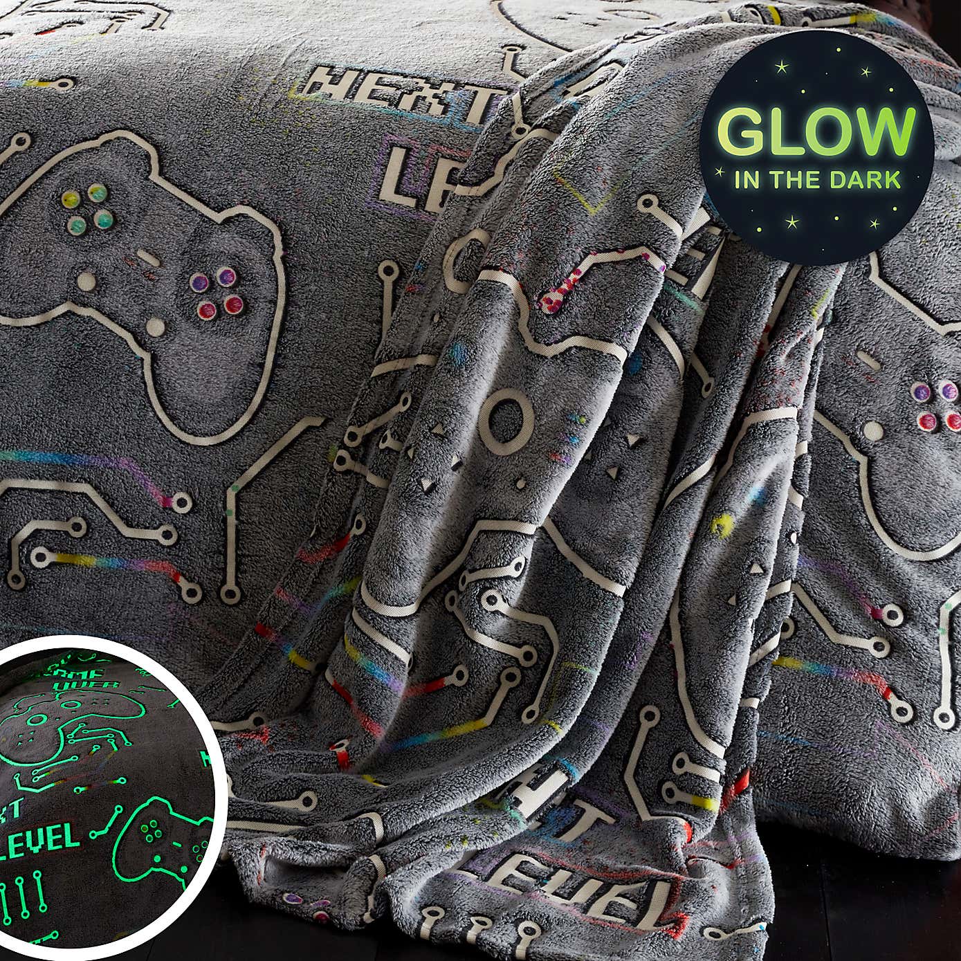 Catherine Lansfield Game Over Fleece Throw 130cm x 170cm