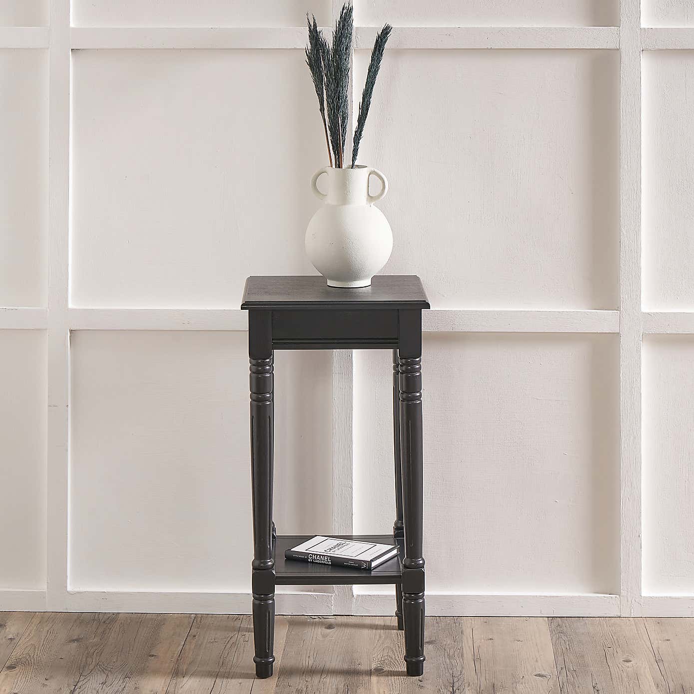 Heritage Half Moon Accent Table, Black Pine