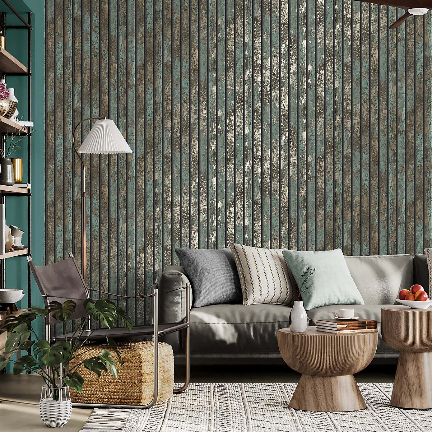 Oxidise Teal Hybrid Tactile Wallpaper