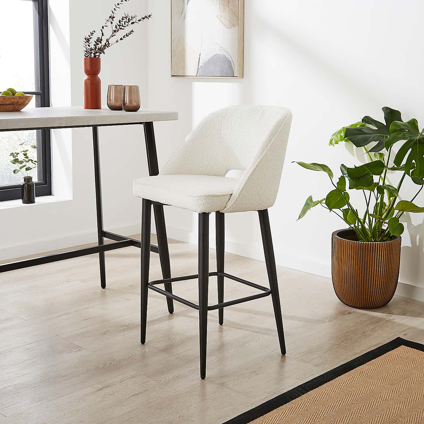 Lillia Boucle Bar Stool