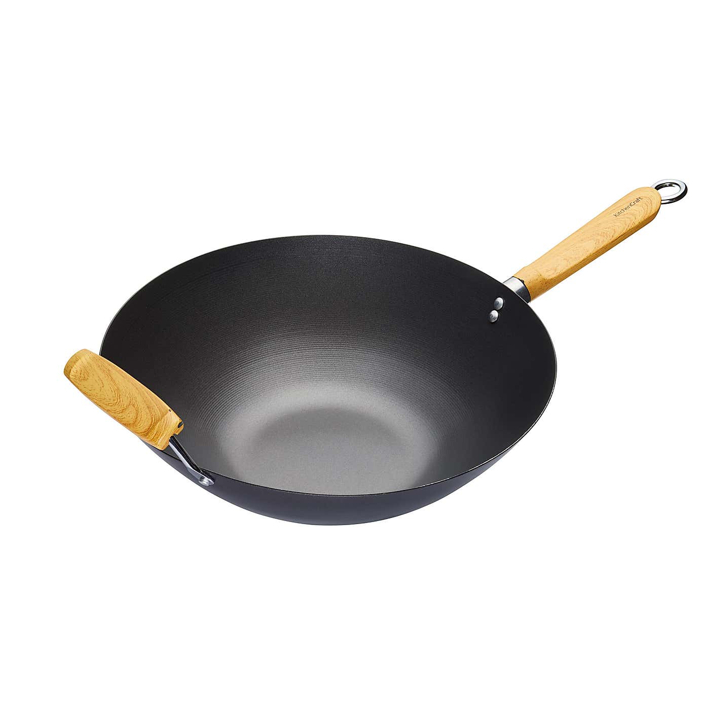 KitchenCraft World of Flavours Oriental Non-Stick Steel Wok, 35cm