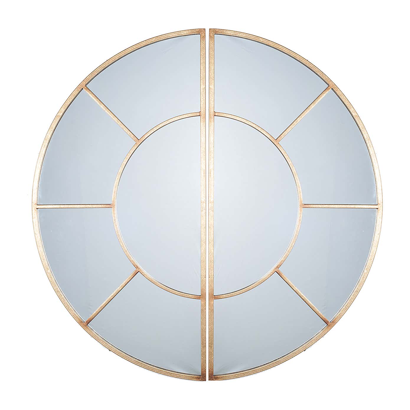 Window 2 Section Round Wall Mirror
