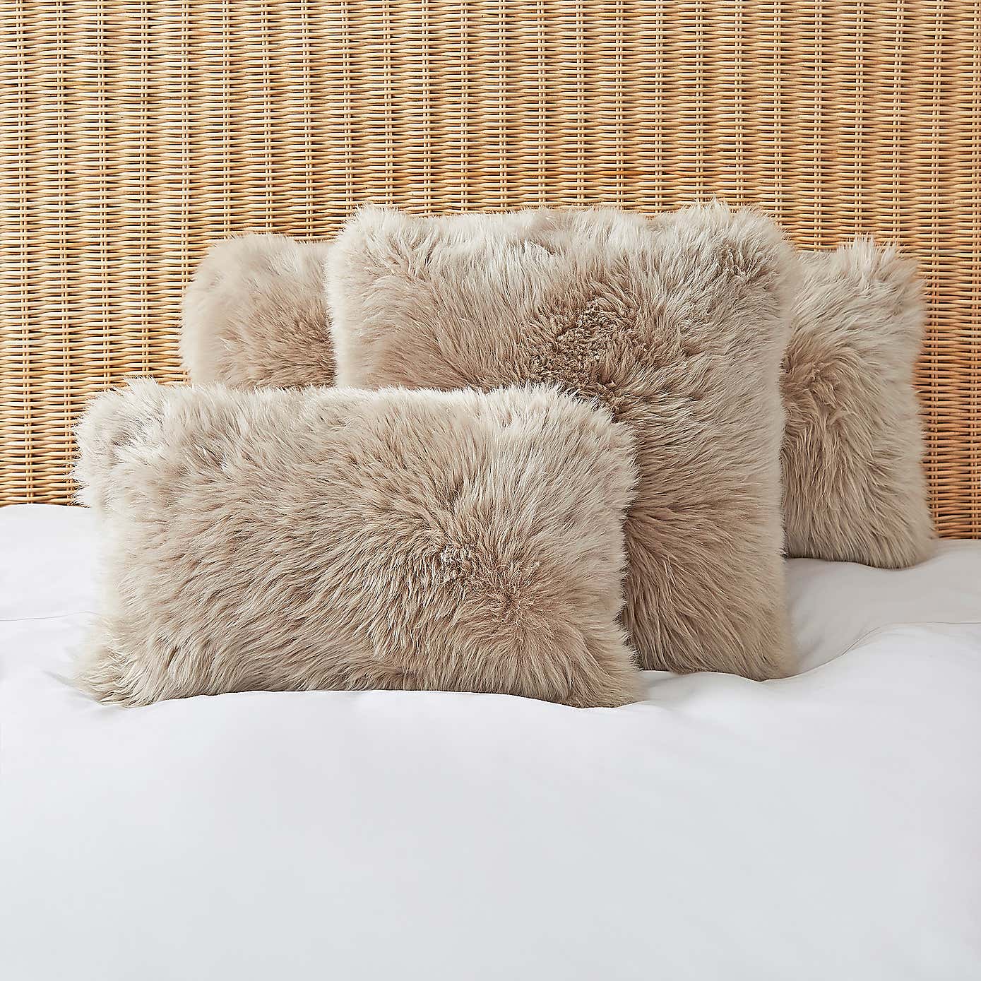 Dorma Natural Sheepskin Square Cushion