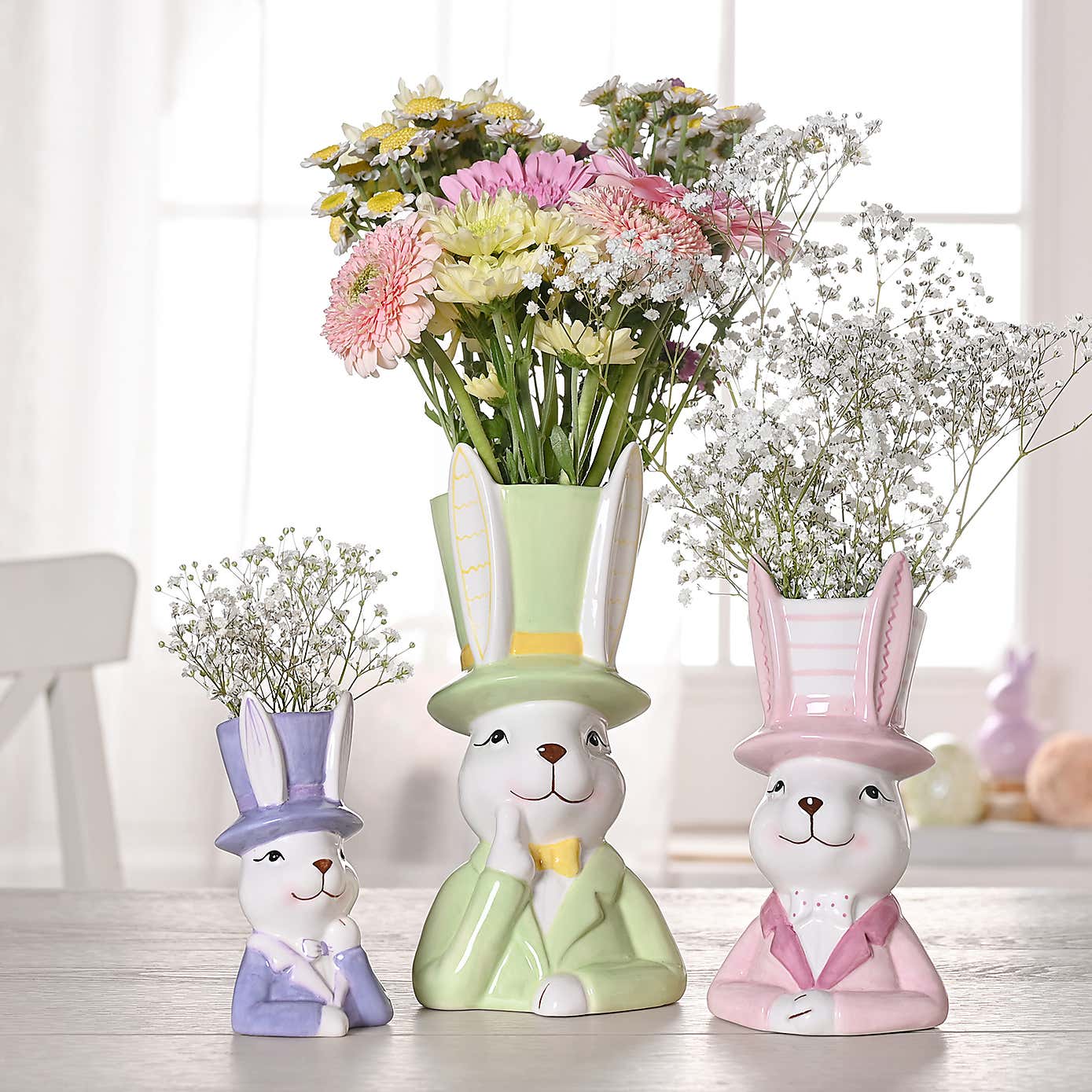 Eggs Traordinary Gifting Company Bunny in Top Hat Planter