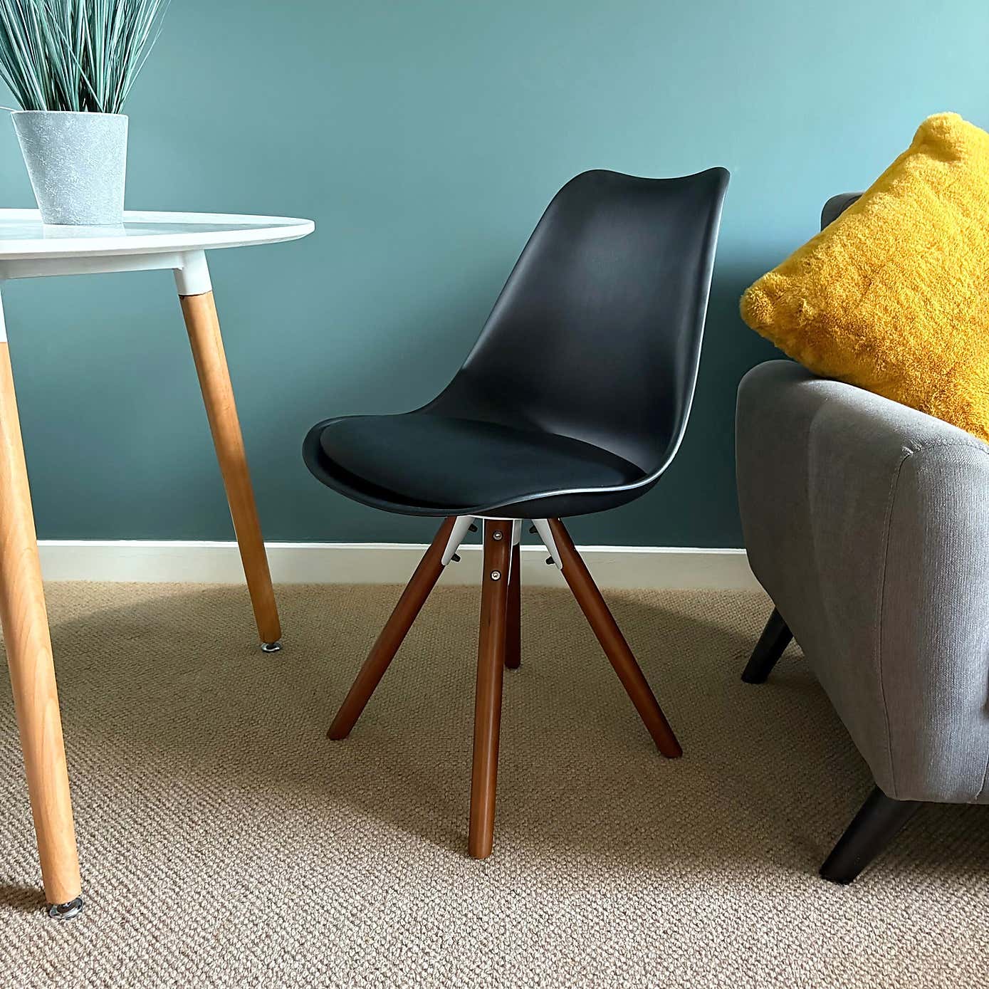 Fusion Living Soho Plastic Dining Chair with Pyramid Legs