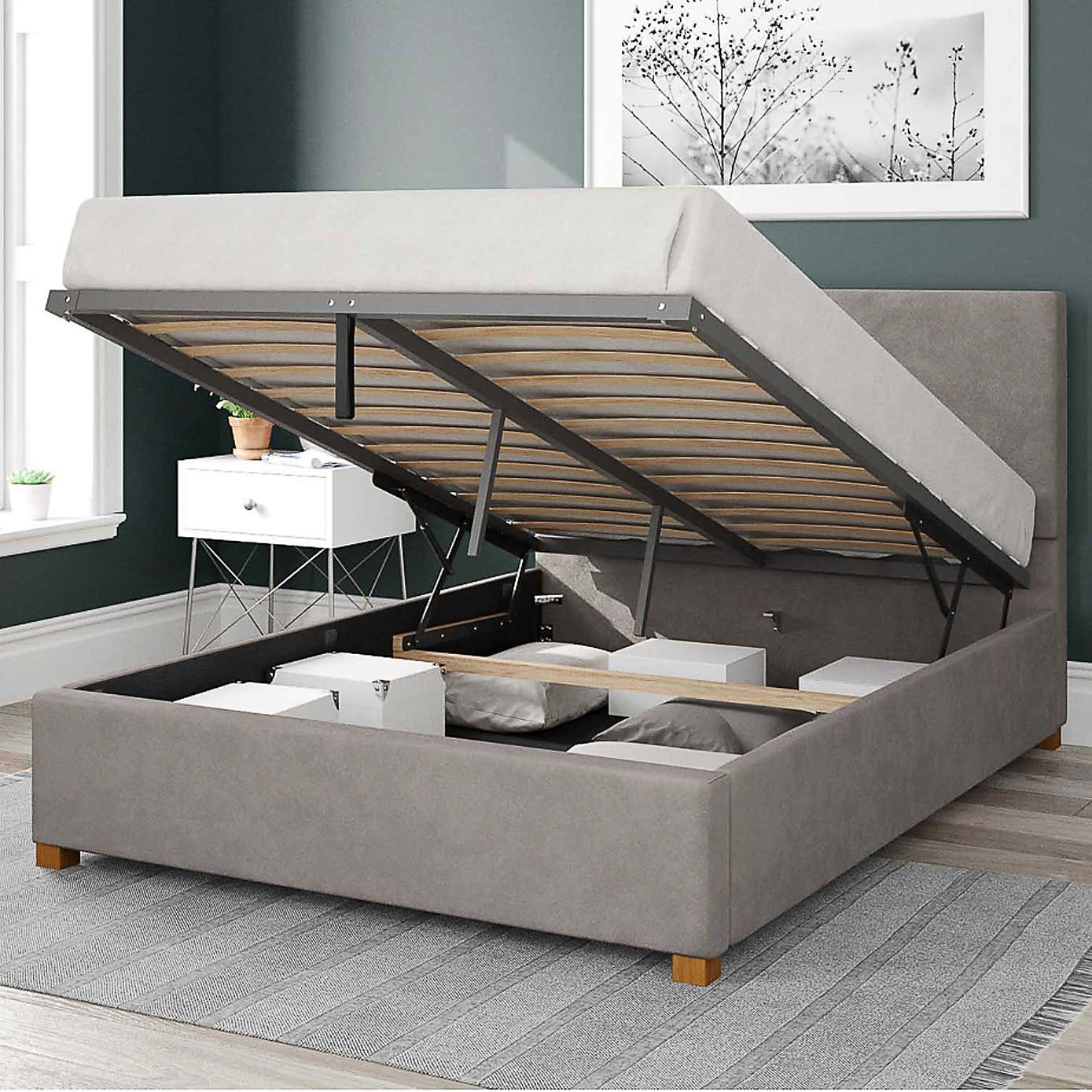 Garland Plush Velvet Ottoman Bed