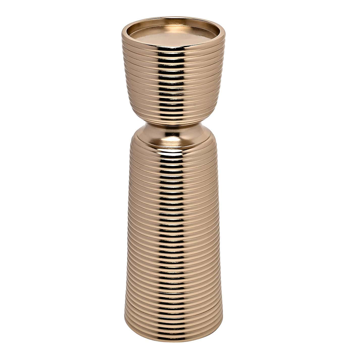Hestia Gold Pillar Candle Holder