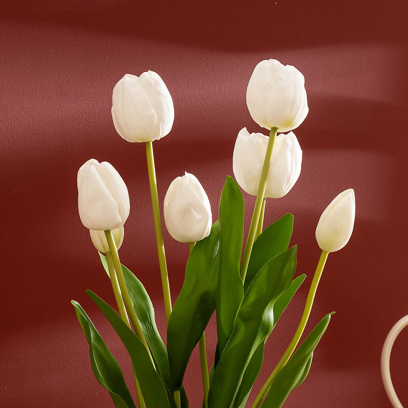 Artificial Tulip Spray in Cement Pot