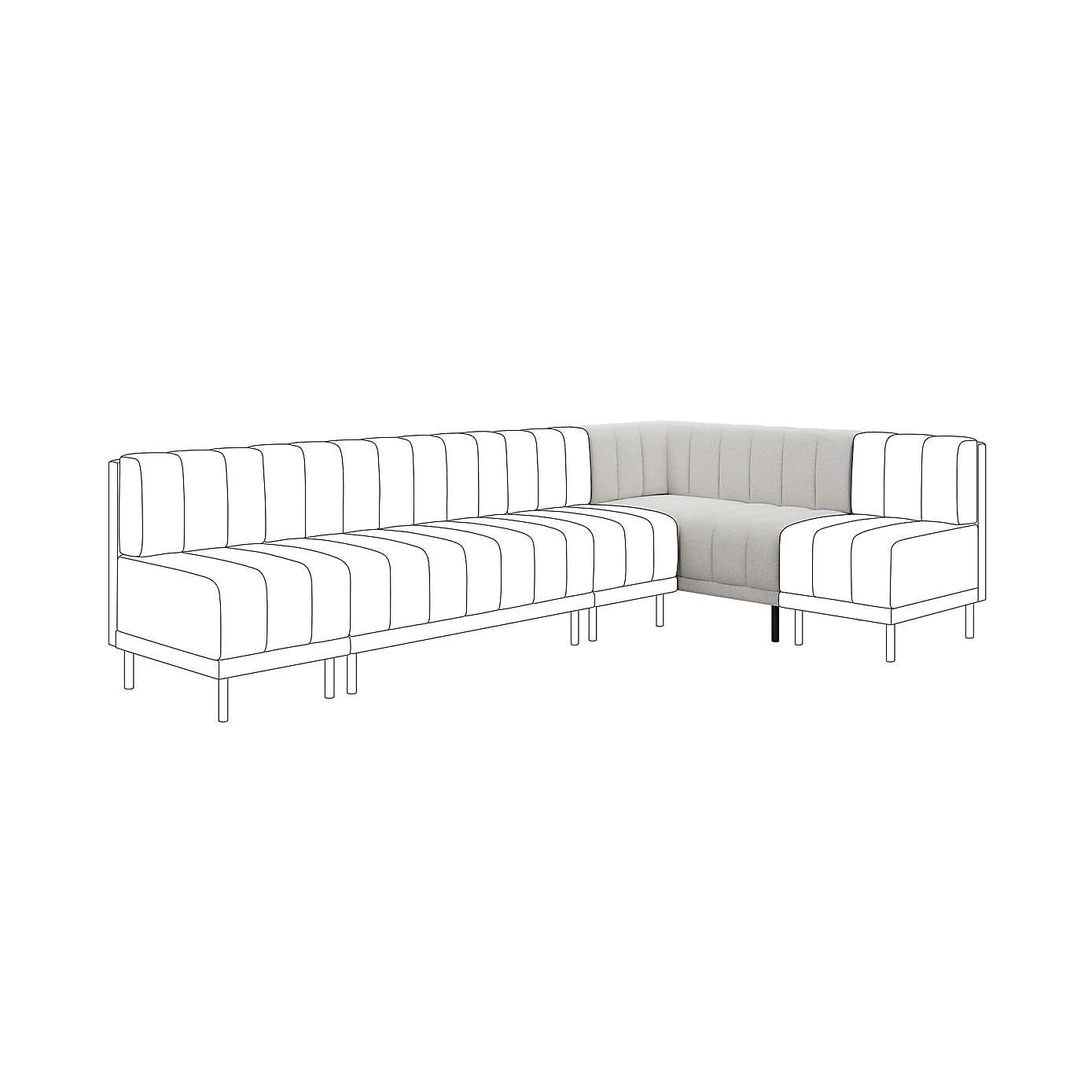 Amali Corner Dining Bench, Textured Weave