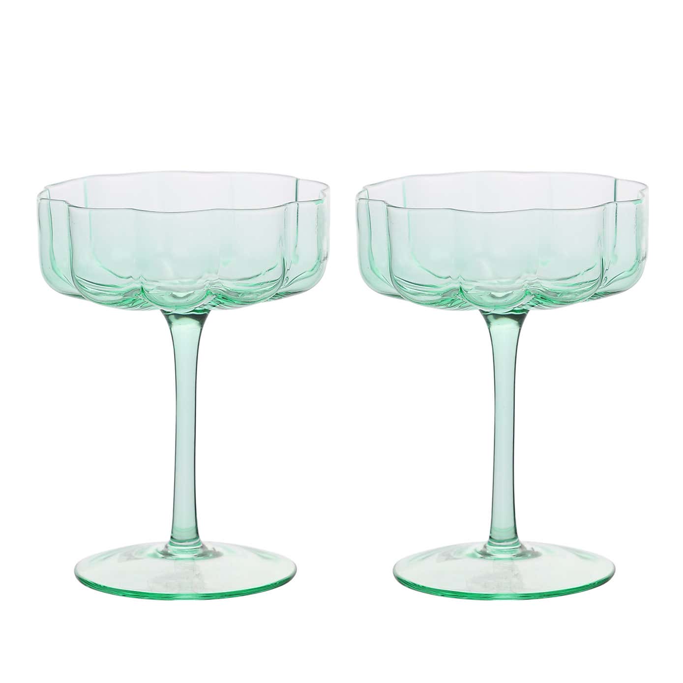 Hestia Set of 2 Scallop Saucer Glasses