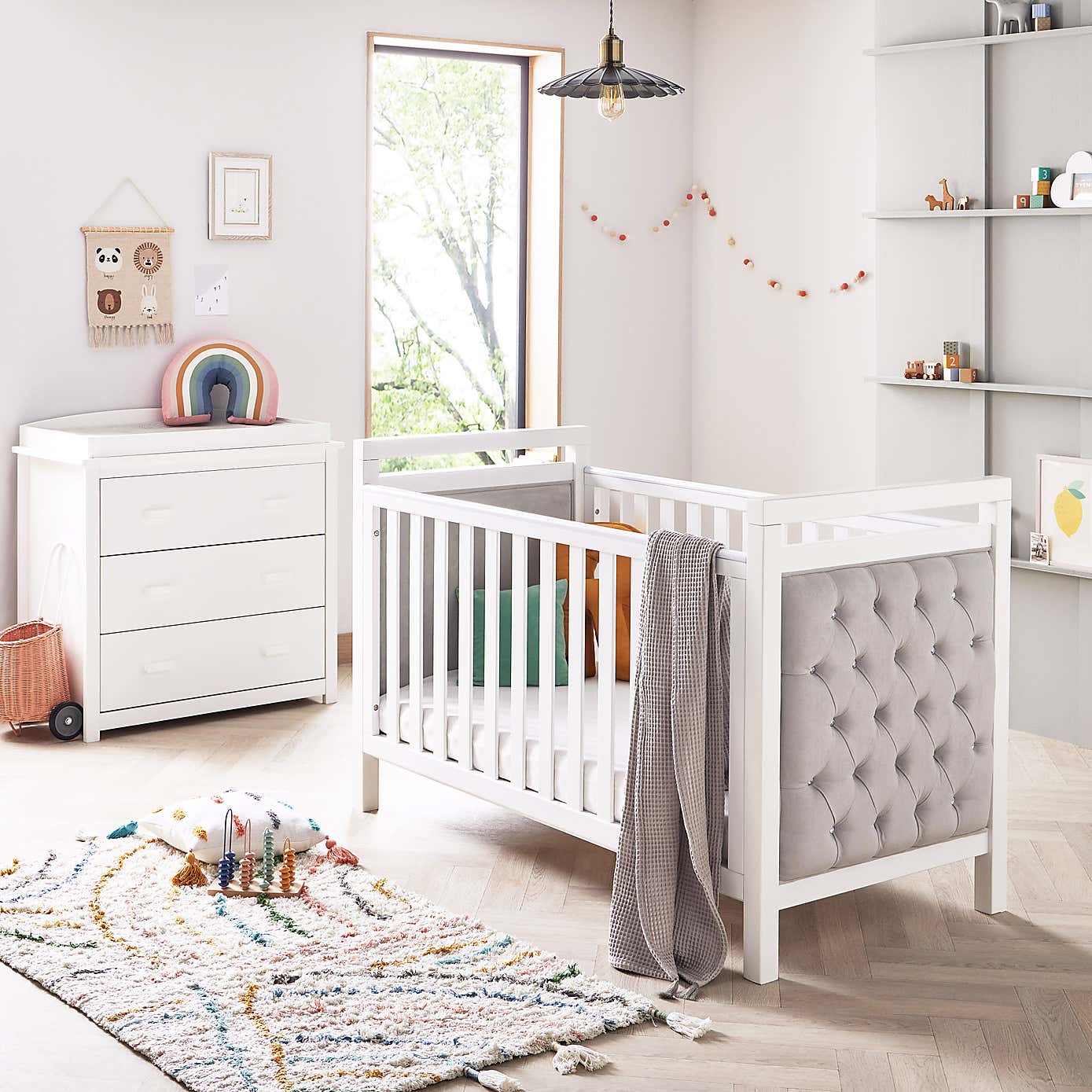 Babymore Velvet Deluxe 2 Piece Nursery Furniture Set