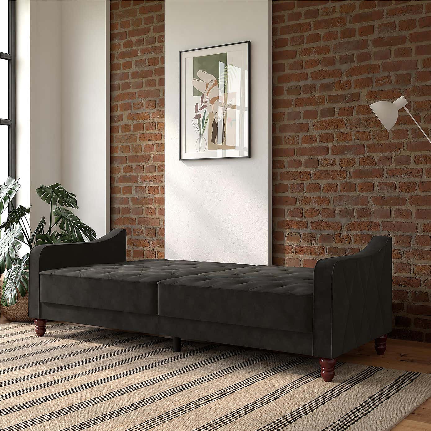 Vintage Velvet Tufted Futon