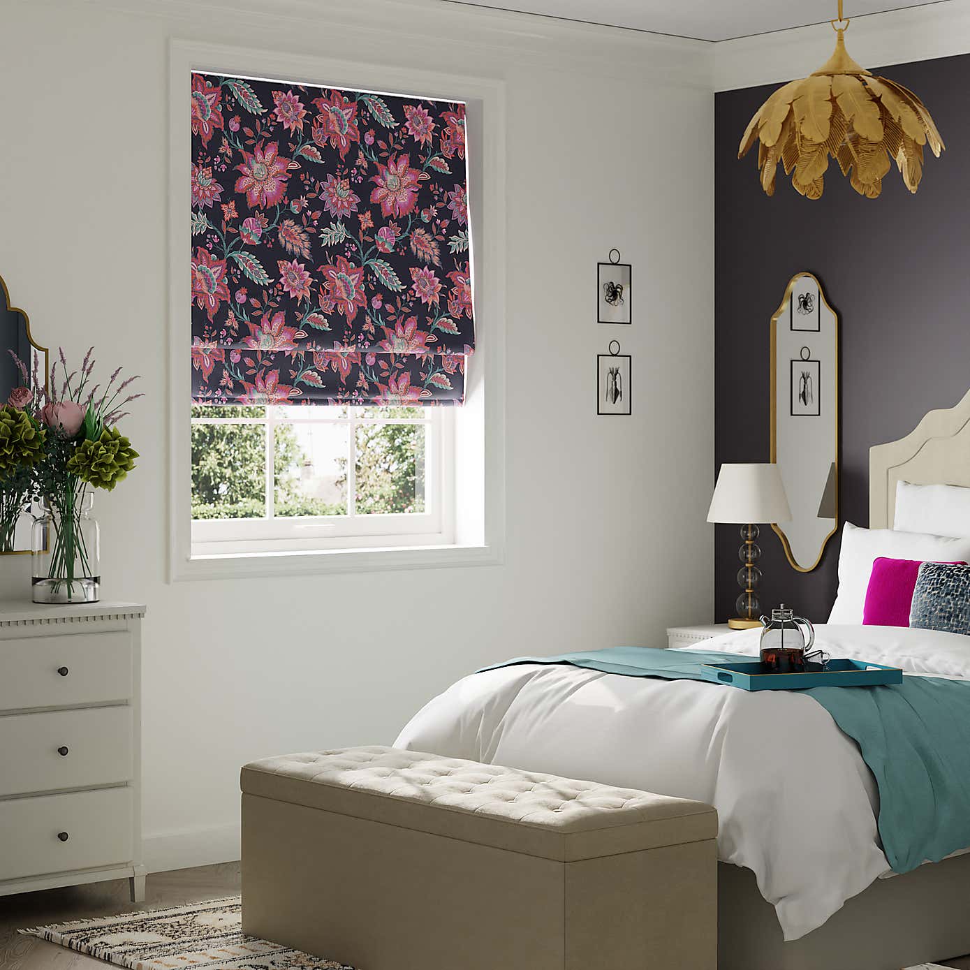 Jacobean Blackout Roman Blind