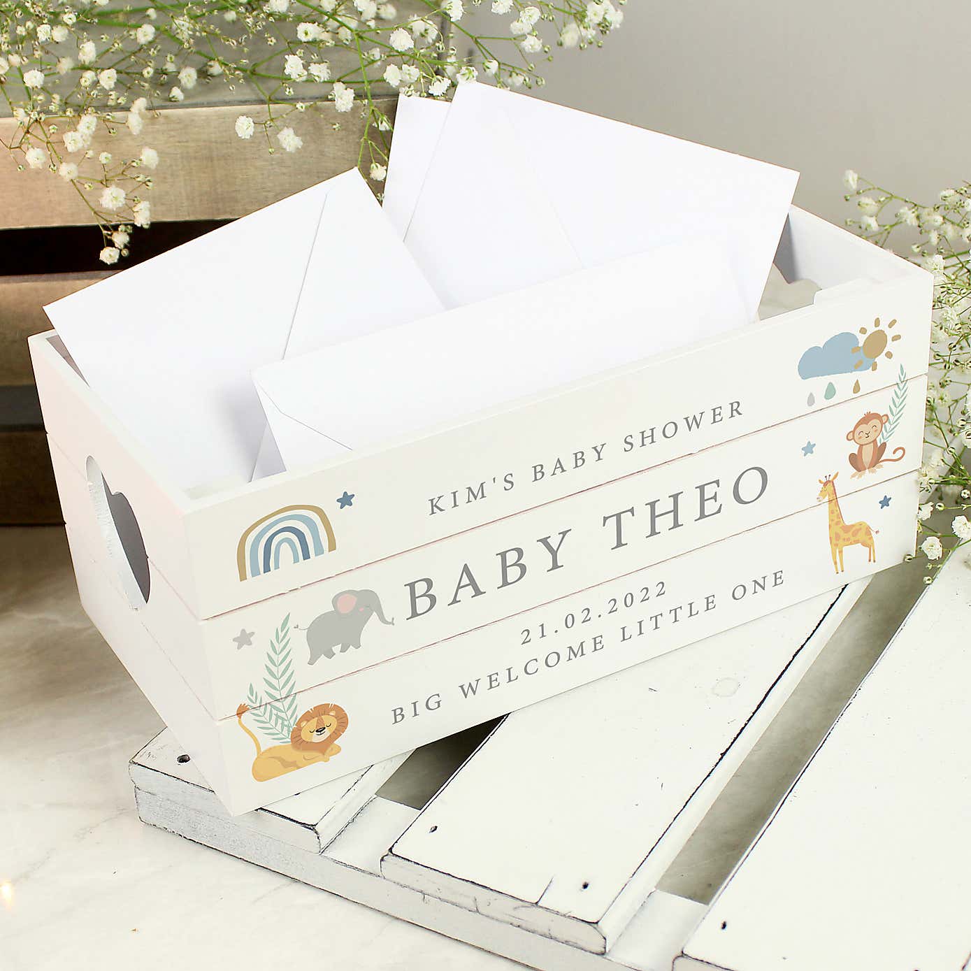 Personalised Safari Animals Wooden Crate