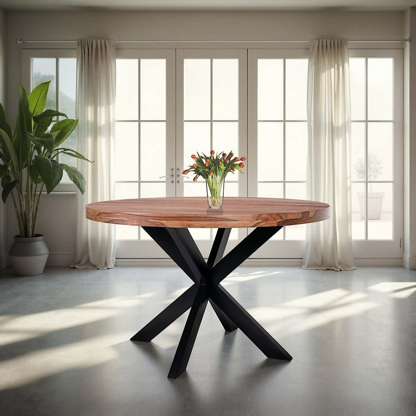 Indus Valley Logan 4 Seater Round Dining Table