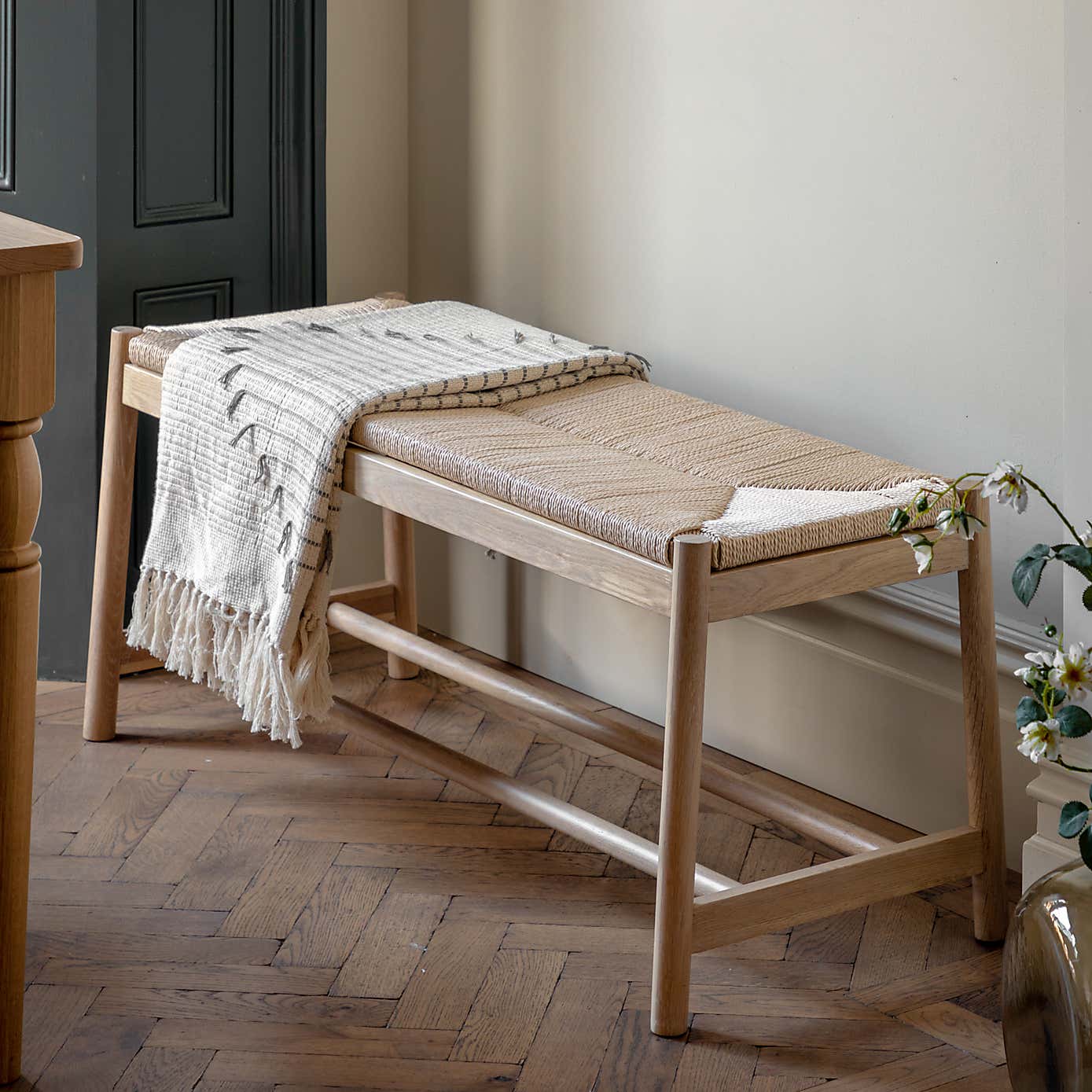 Elda Rope 2 Seater Dining Bench, Natural