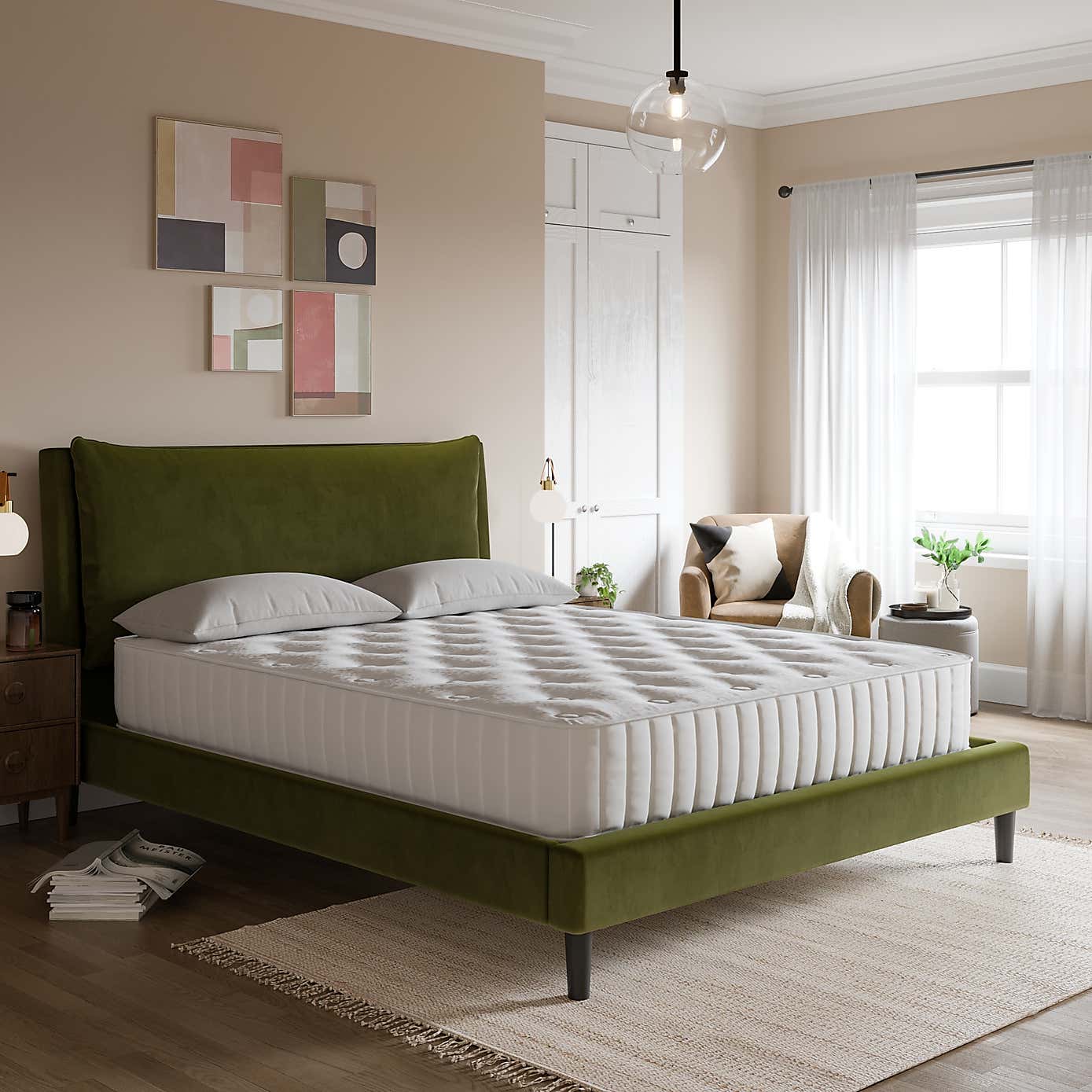 Skylar Velvet Pillow Back Bed
