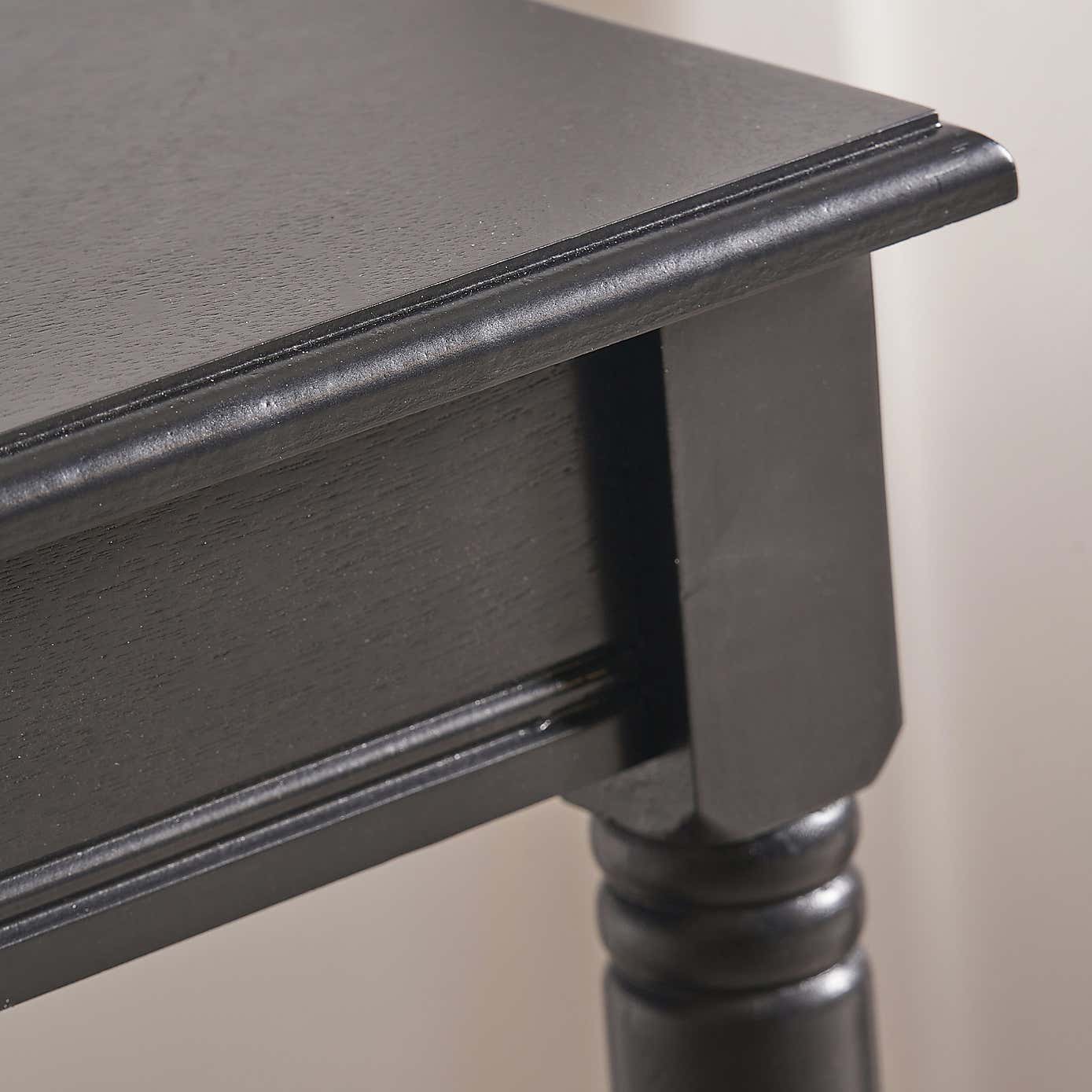 Heritage Half Moon Accent Table, Black Pine