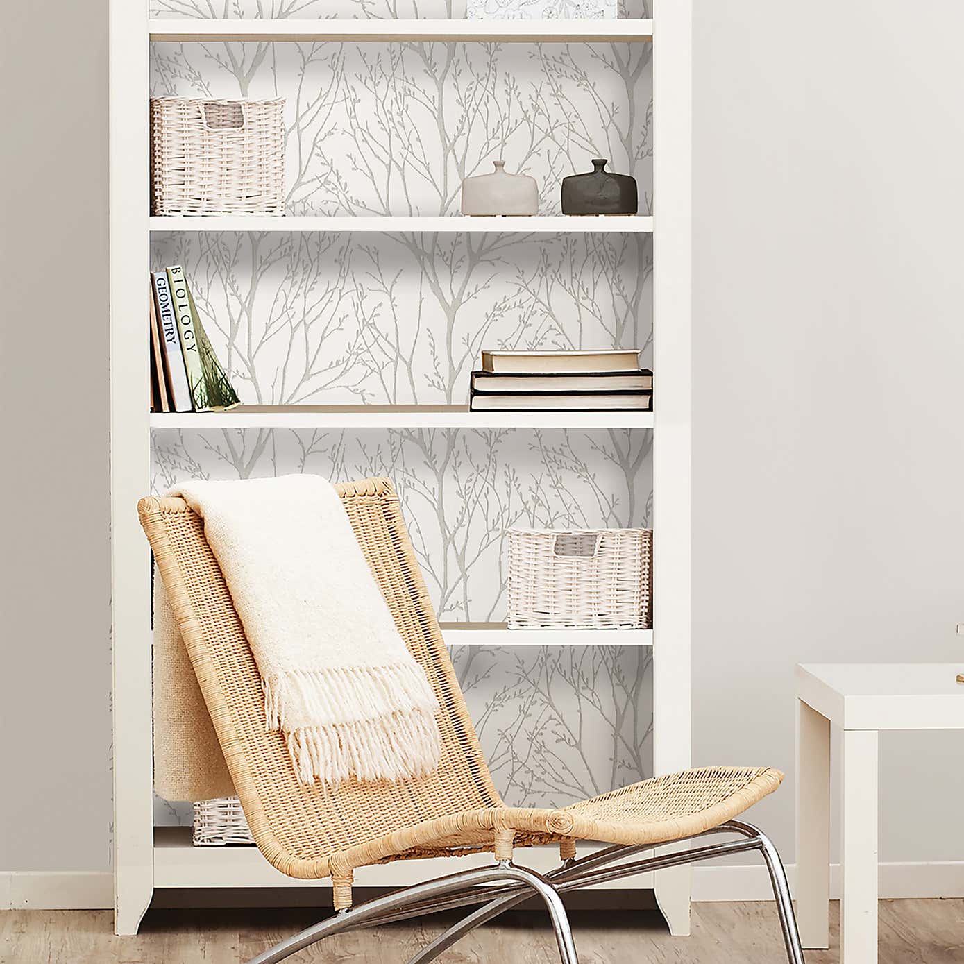 NuWallpaper Treetops Grey Self Adhesive Wallpaper