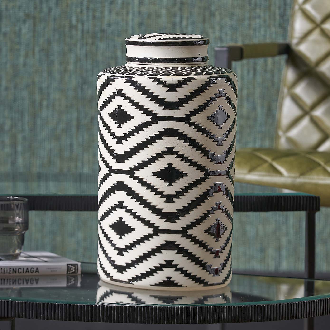 Chirala Ikat Ceramic Ginger Jar