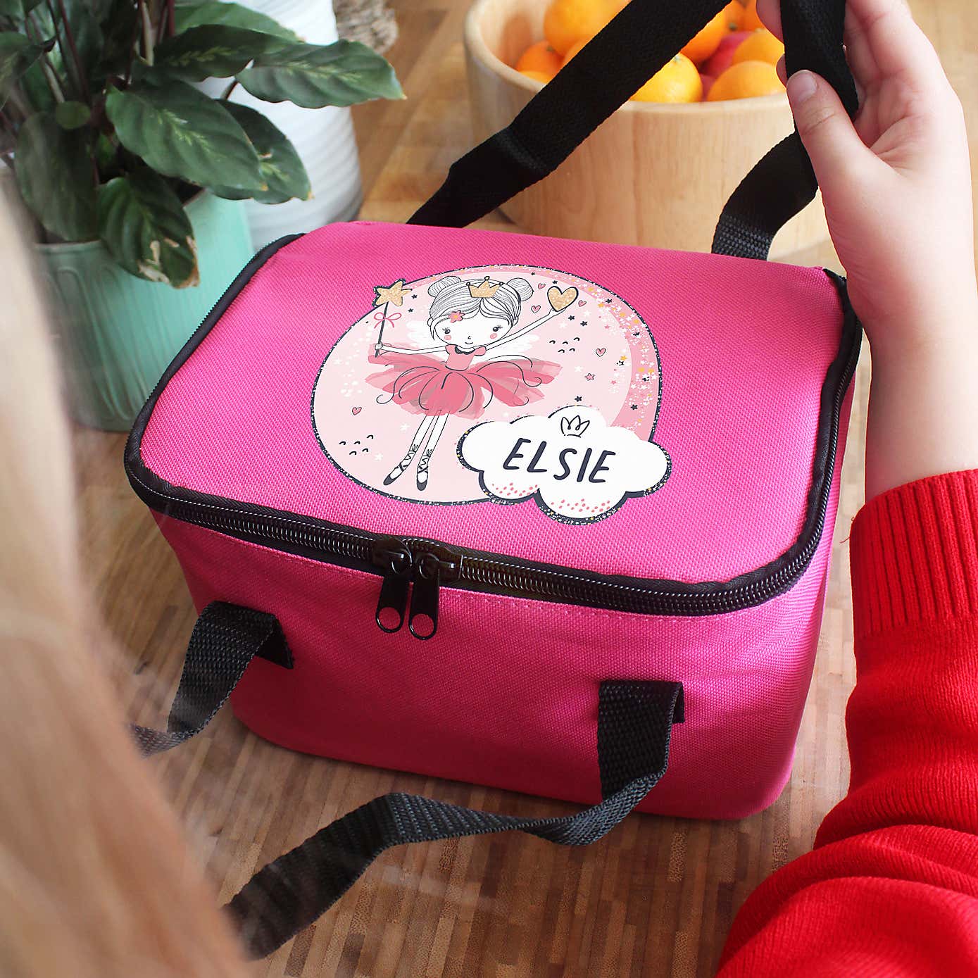 Personalised Pink Fairy Lunch Bag