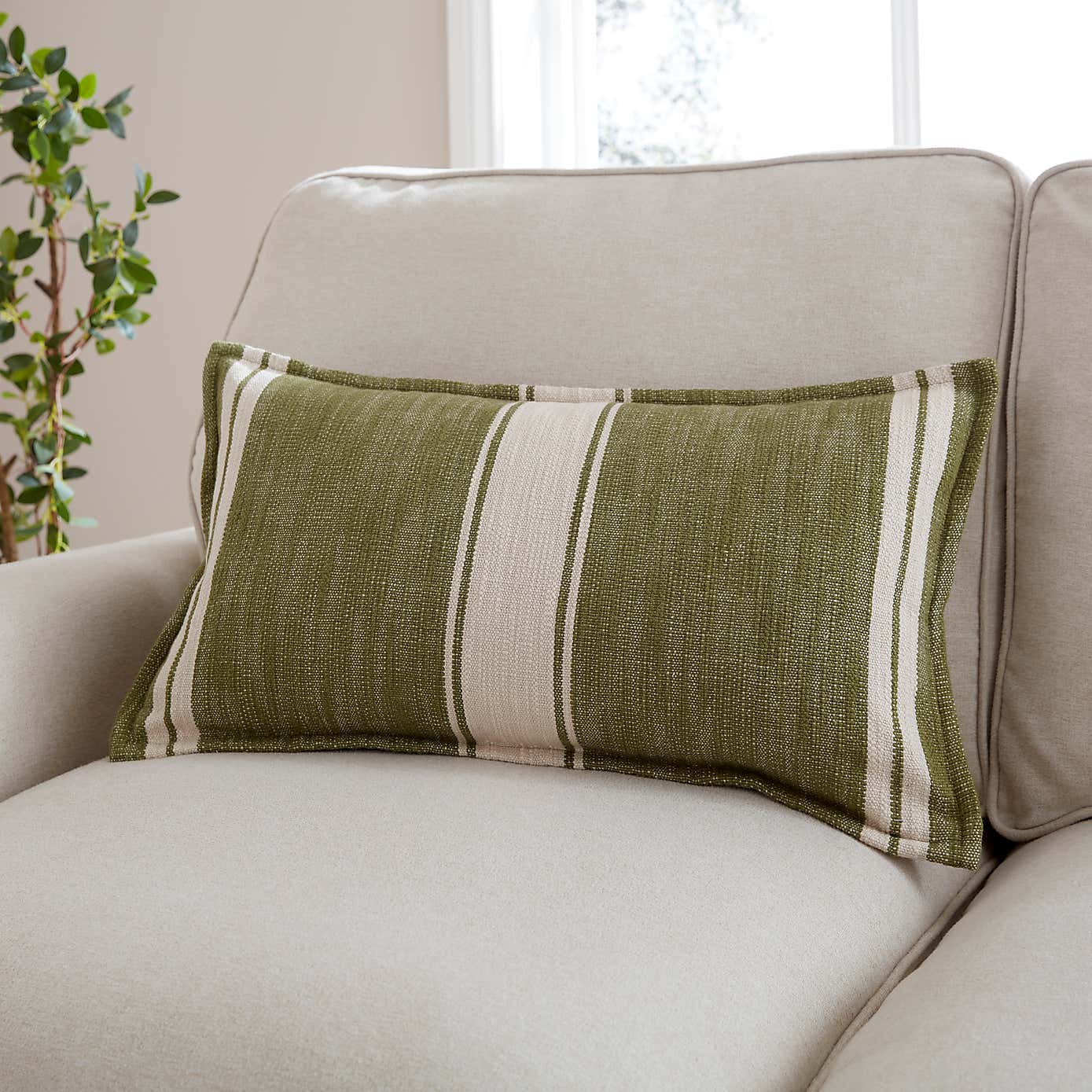 Churchgate Mallory Stripe Cotton Rectangle Cushion