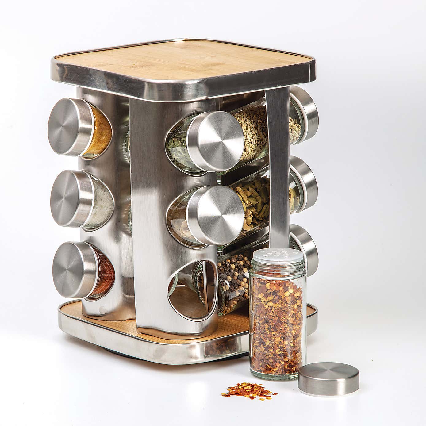 Rotating 12 Jar Spice Rack Set