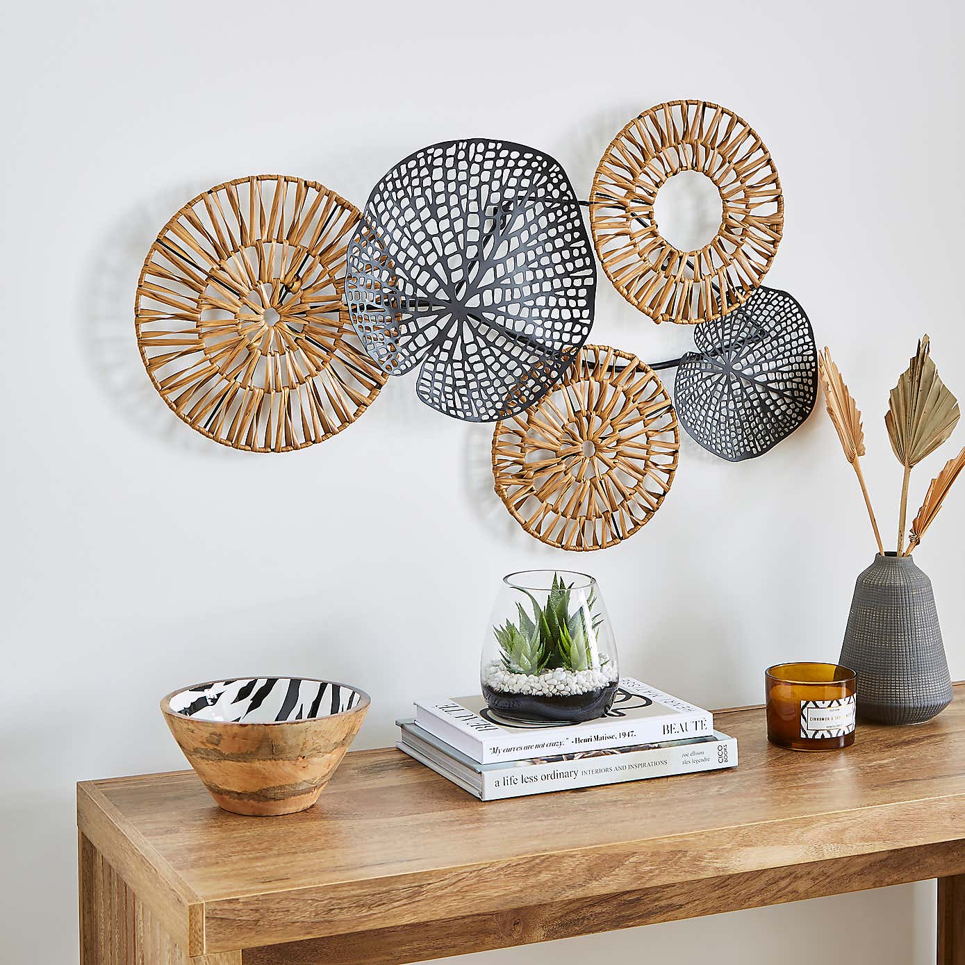 Indoor Outdoor Artisan Leaf Wall Art 85cm