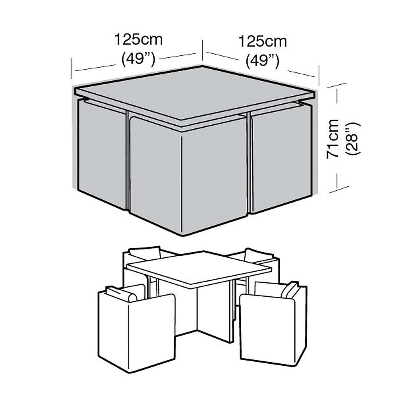 Garland Black Medium 4 Seater Cube Set Cover