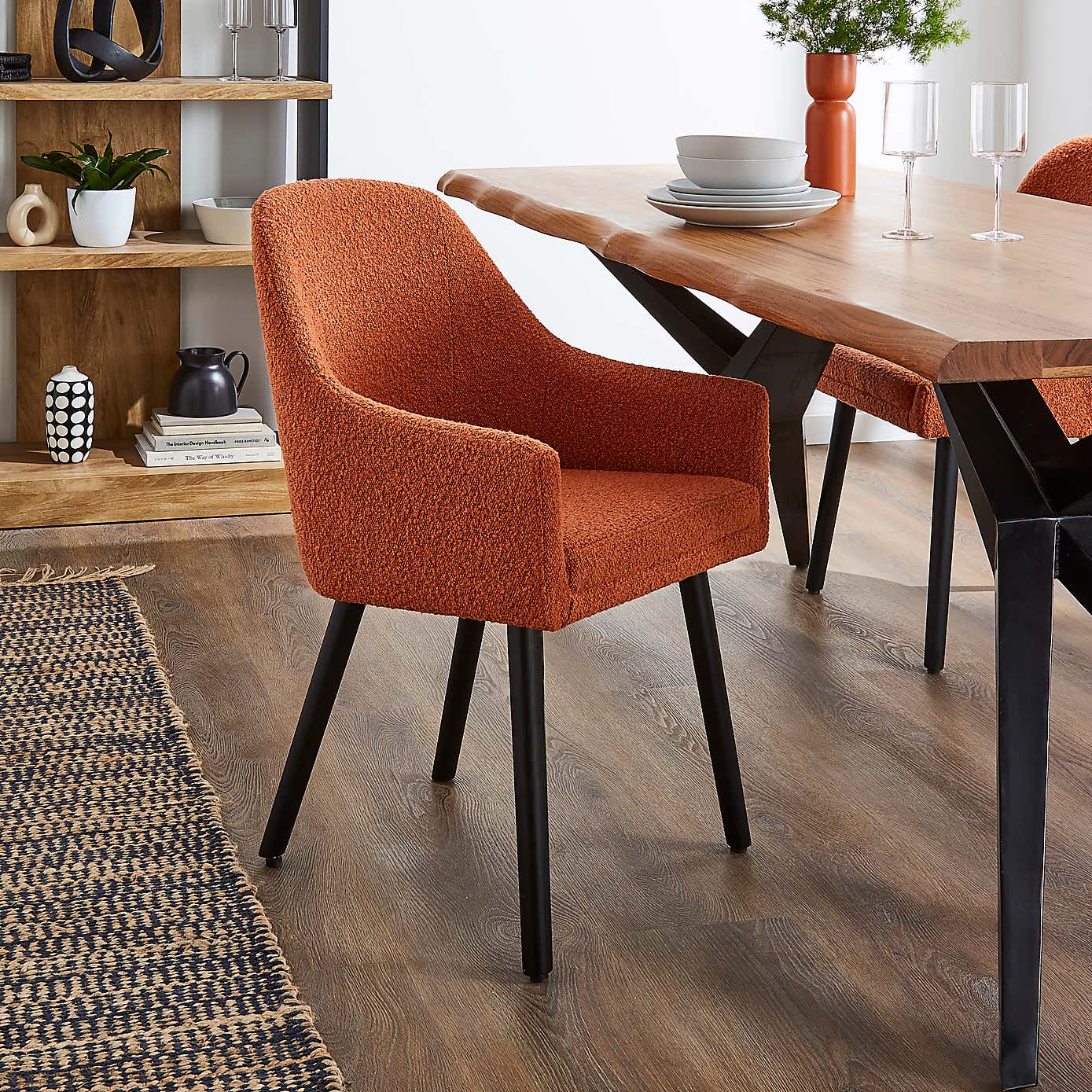 Eddie Boucle Carver Dining Chair