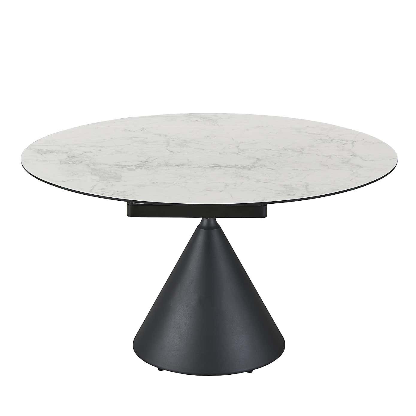 Indus Valley Camden 4-6 Seater Extendable Conical Dining Table With 4 Aura Chairs