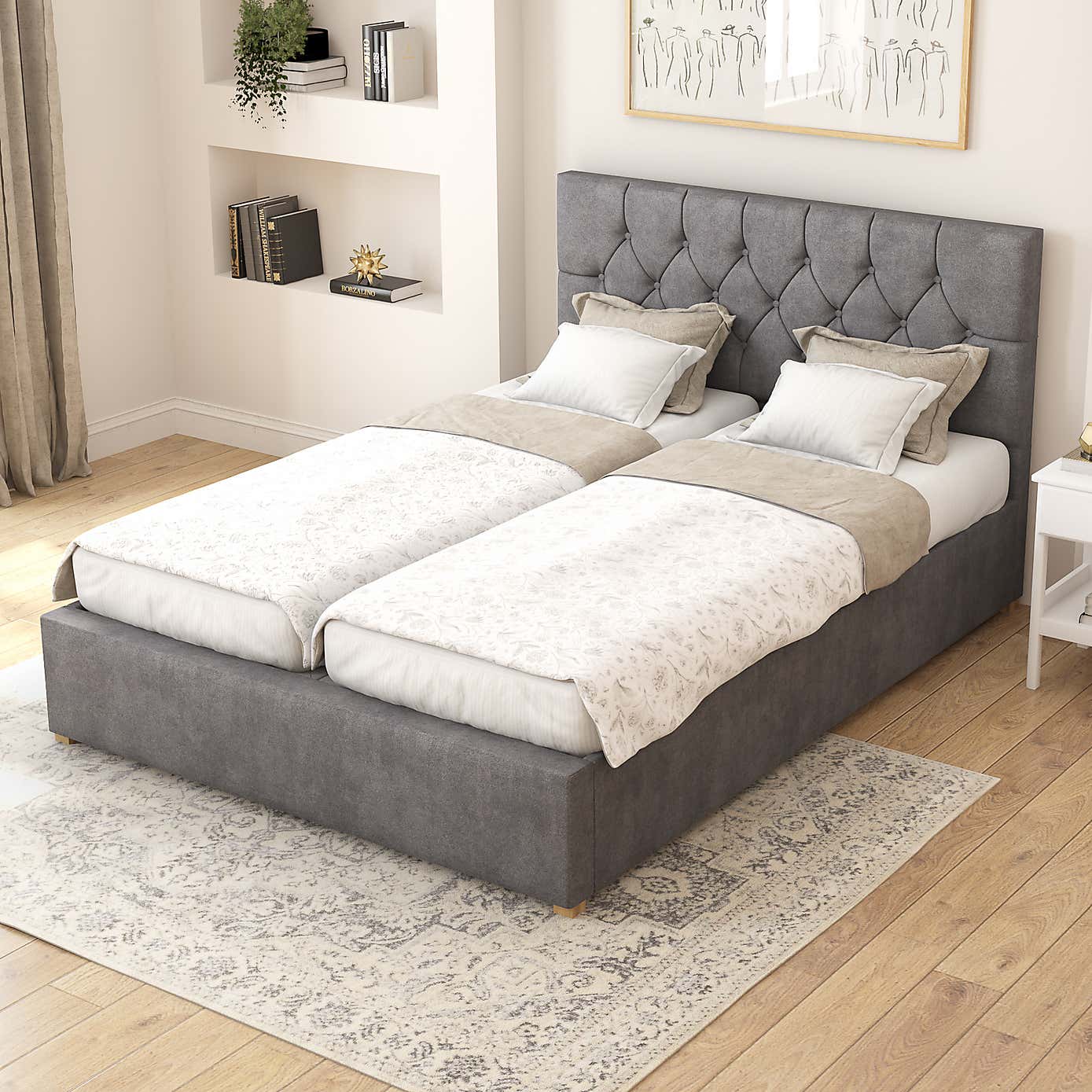 Olivier Plush Velvet Adjustable Bed