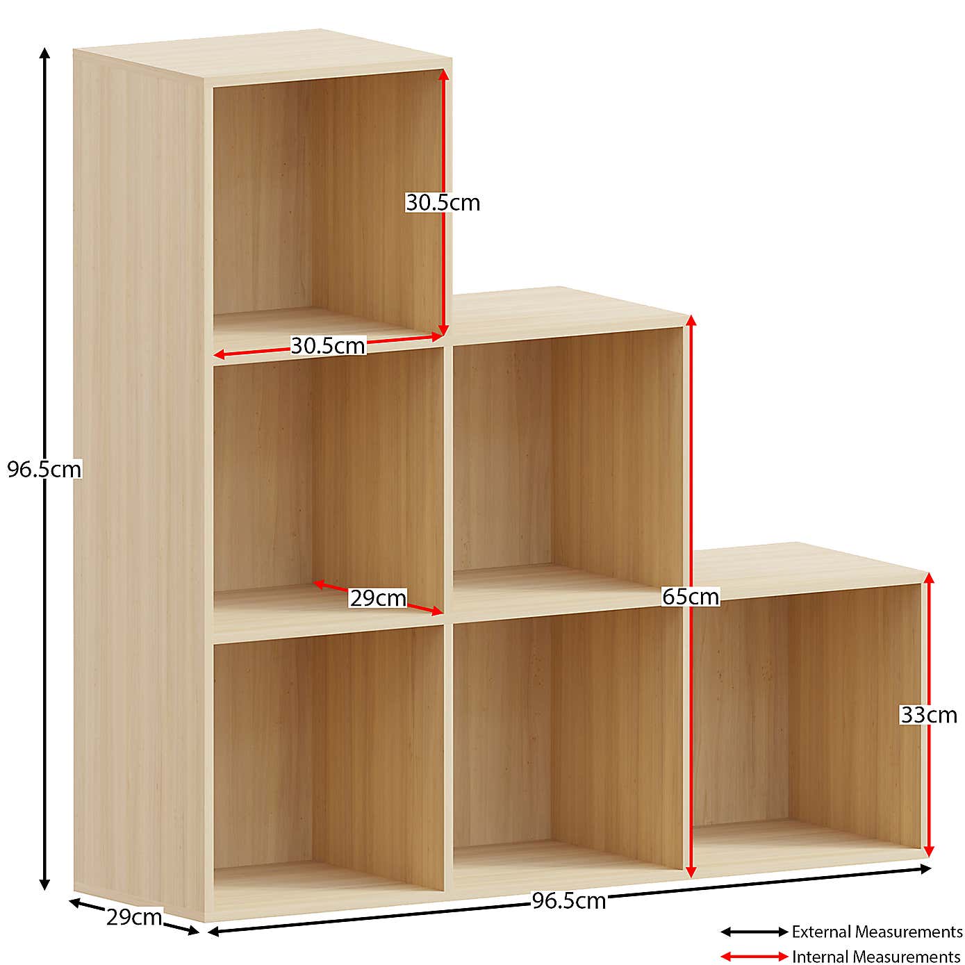 Vida Designs Durham 6 Cube Staircase Storage Unit