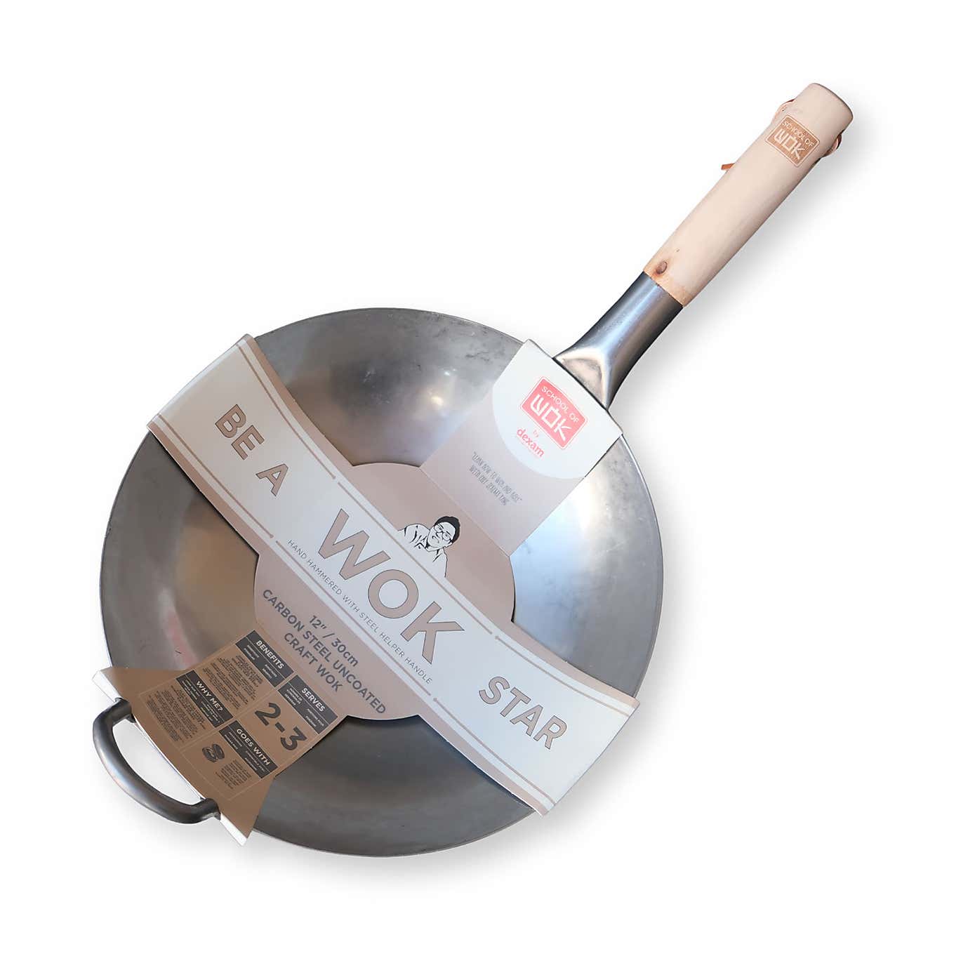 School of Wok 30cm Uncoated Carbon Steel Craft Wok