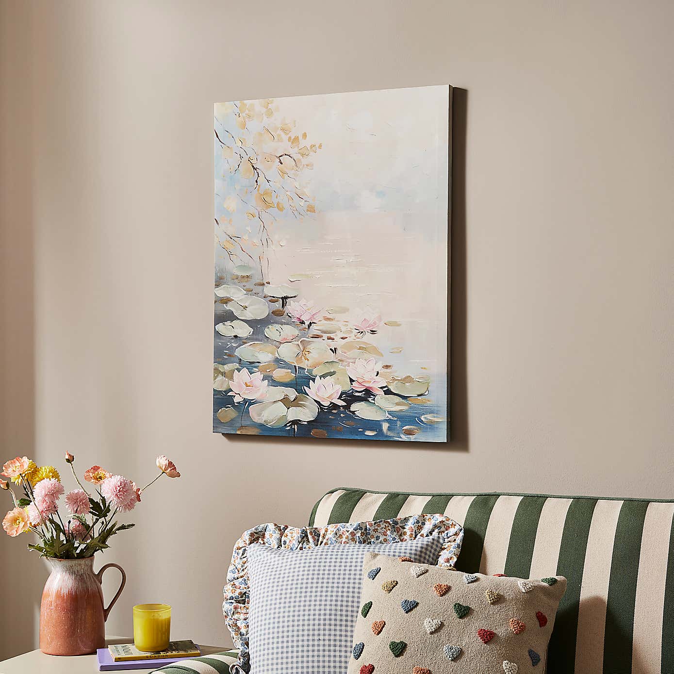 Water Lilies Hand Finished Canvas