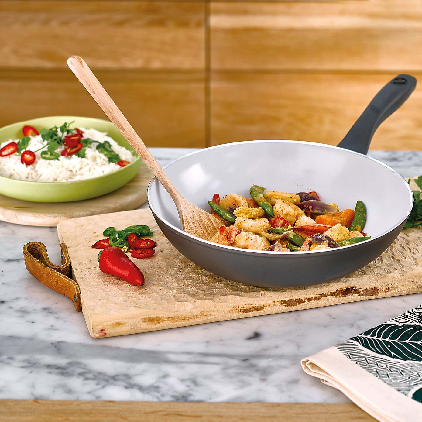 Prestige Earth Pan Non-Stick Recycled Aluminium Stir Fry Wok, 28cm