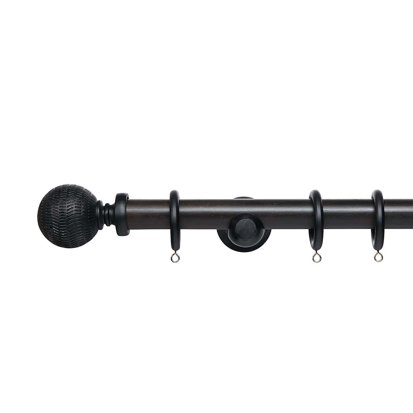 Carved Wooden Curtain Pole Dia. 28mm