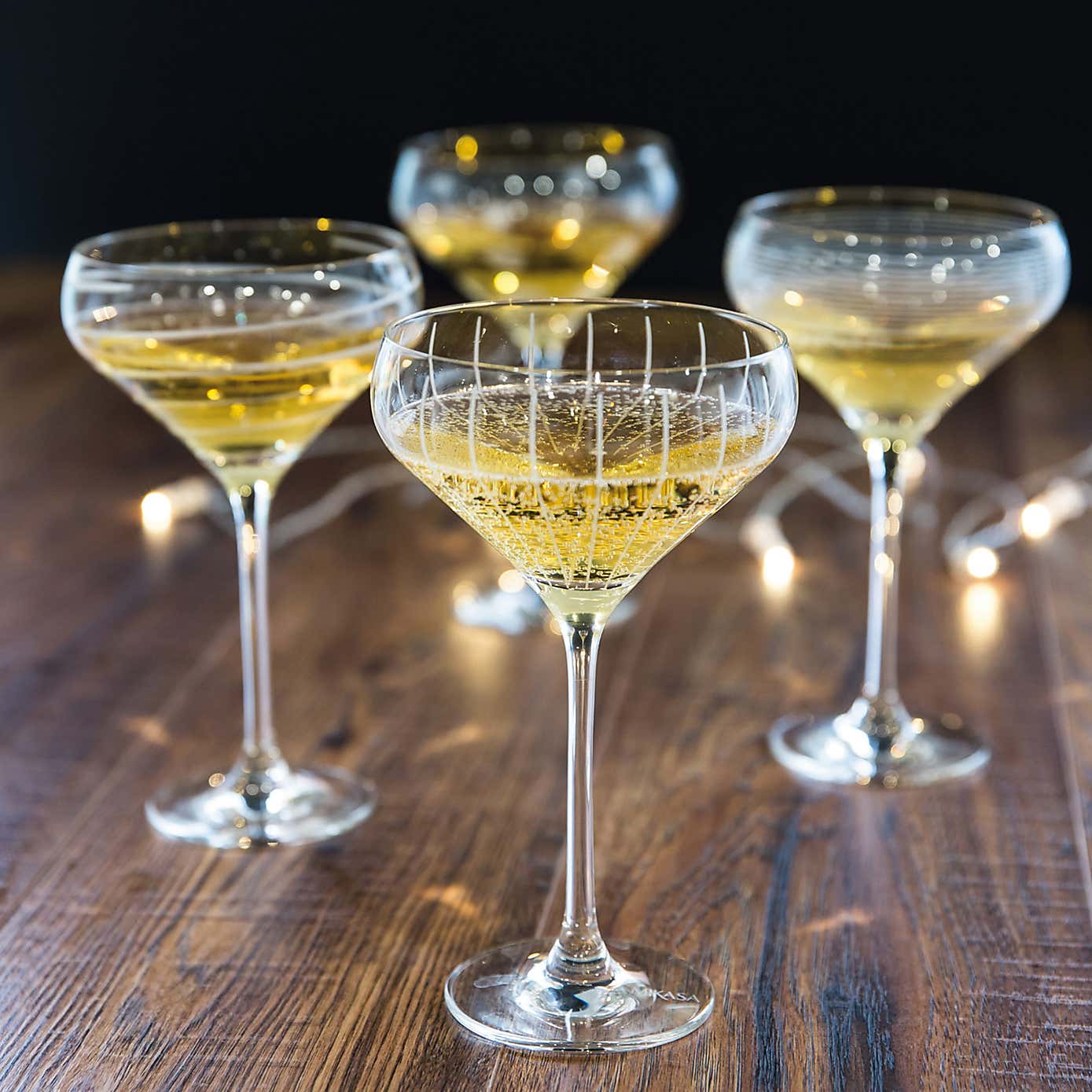 MIKASA Cheers Set of 4 Champagne Saucers