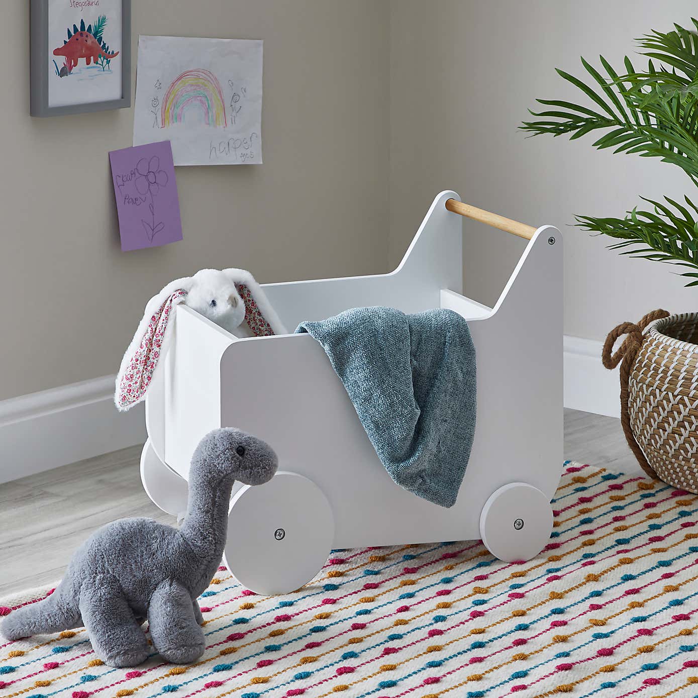 Kids White Storage Cart