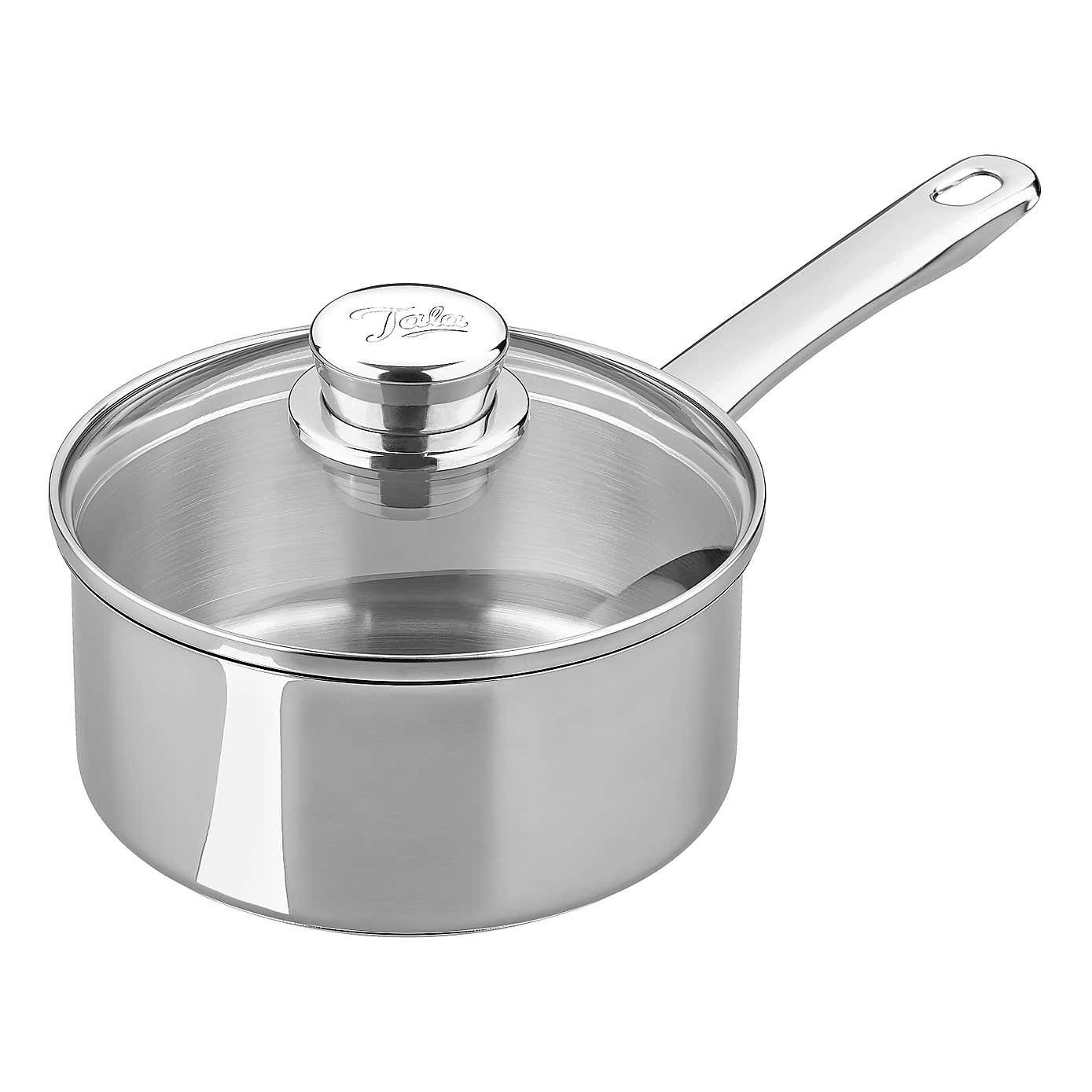 Tala Performance Classic Stainless Steel Saucepan with Glass Lid, 18cm