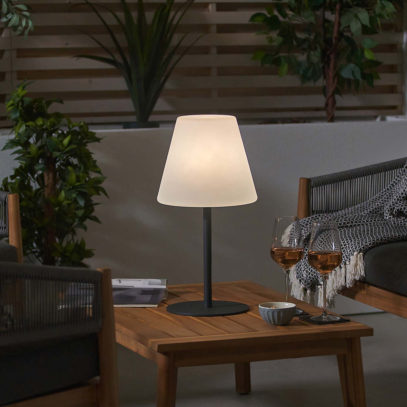 Caltha Rechargable LED Outdoor Table Lamp with Remote Control