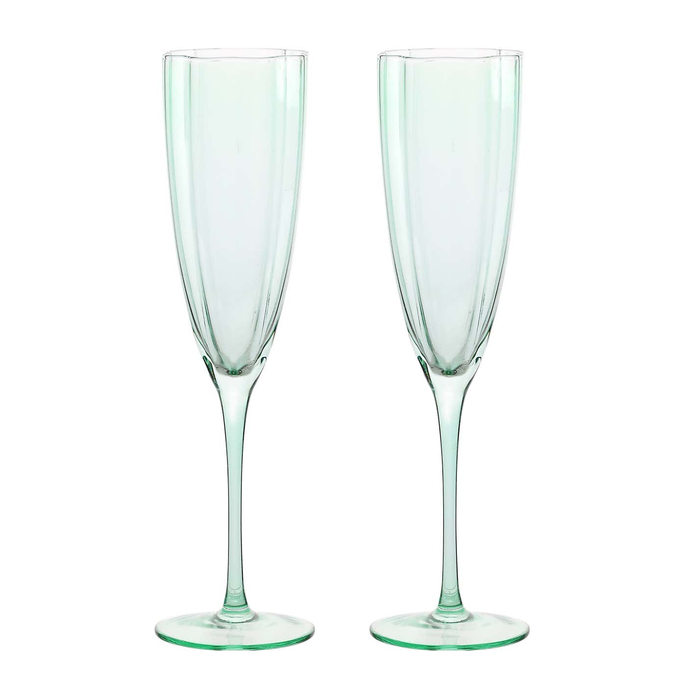 Hestia Set of 2 Scallop Champagne Glasses