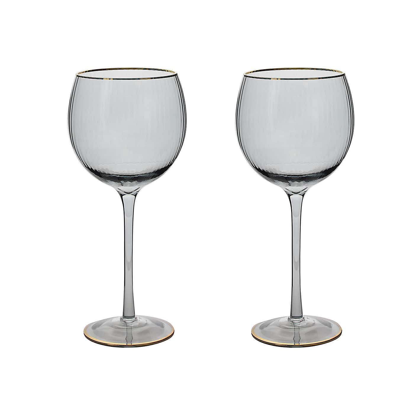Hestia Set of 2 Gin Glasses with Gold Rim