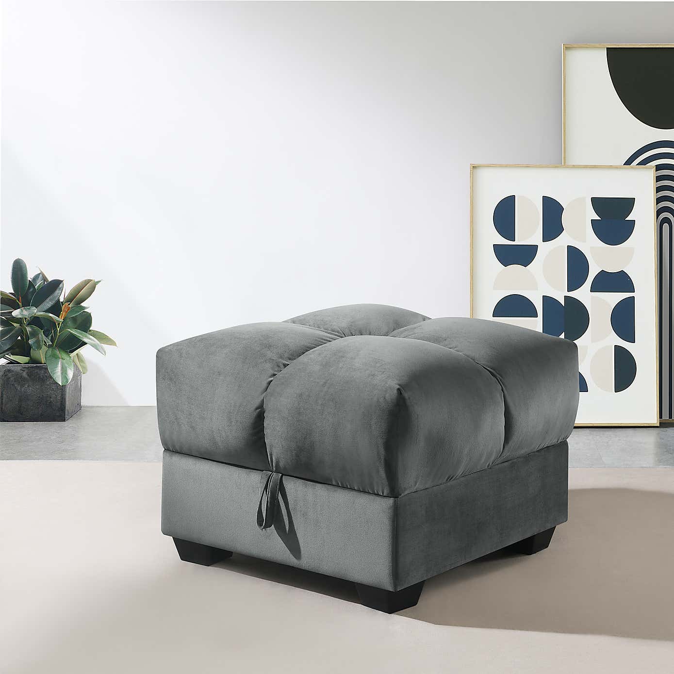 Margo Velvet Storage Ottoman