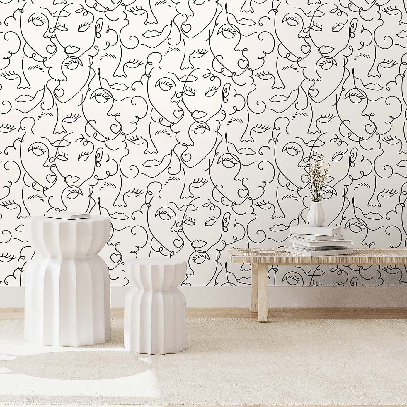 Faces Neutral Wallpaper
