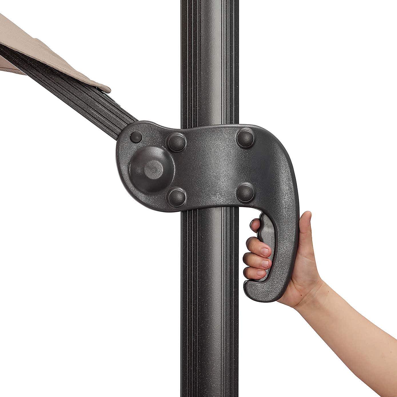 3m Deluxe Cantilever Grey Parasol with 100kg base