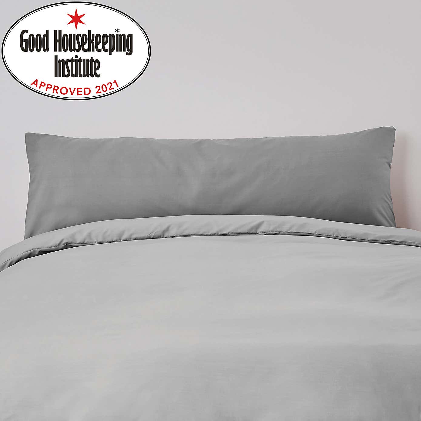 Non Iron Plain Dye Slate Large Bolster Pillowcase