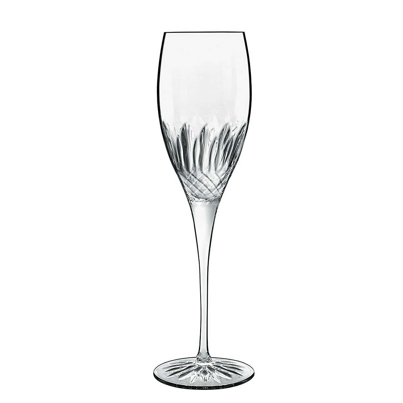 Luigi Bormioli Set of 4 Diamante Champagne/Prosecco Glasses