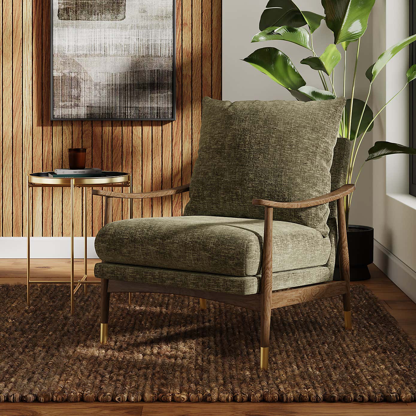 Nelson Distressed Chenille Occasional Armchair