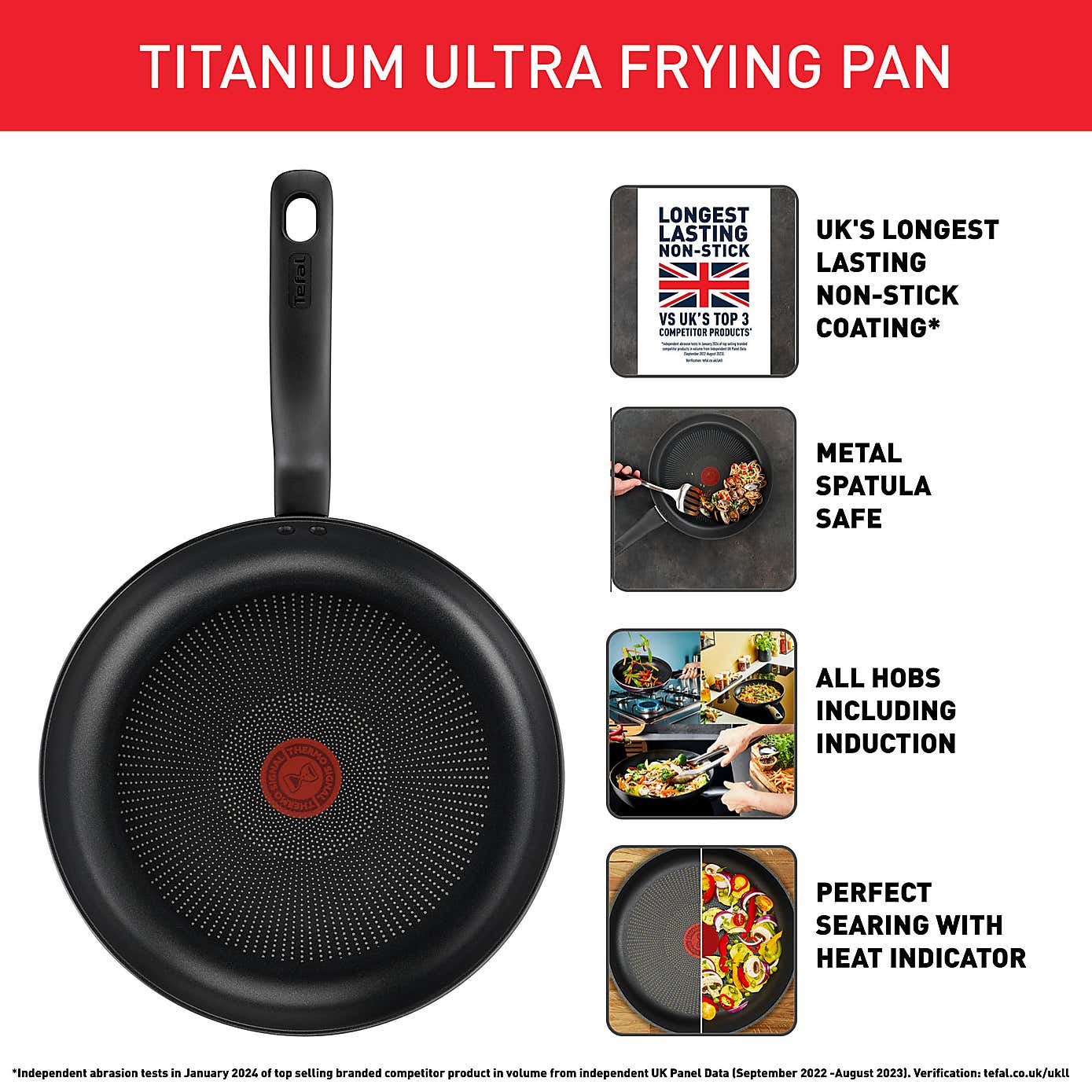 Tefal Titanium Ultra Non-Stick Aluminium Frying Pan, 32cm